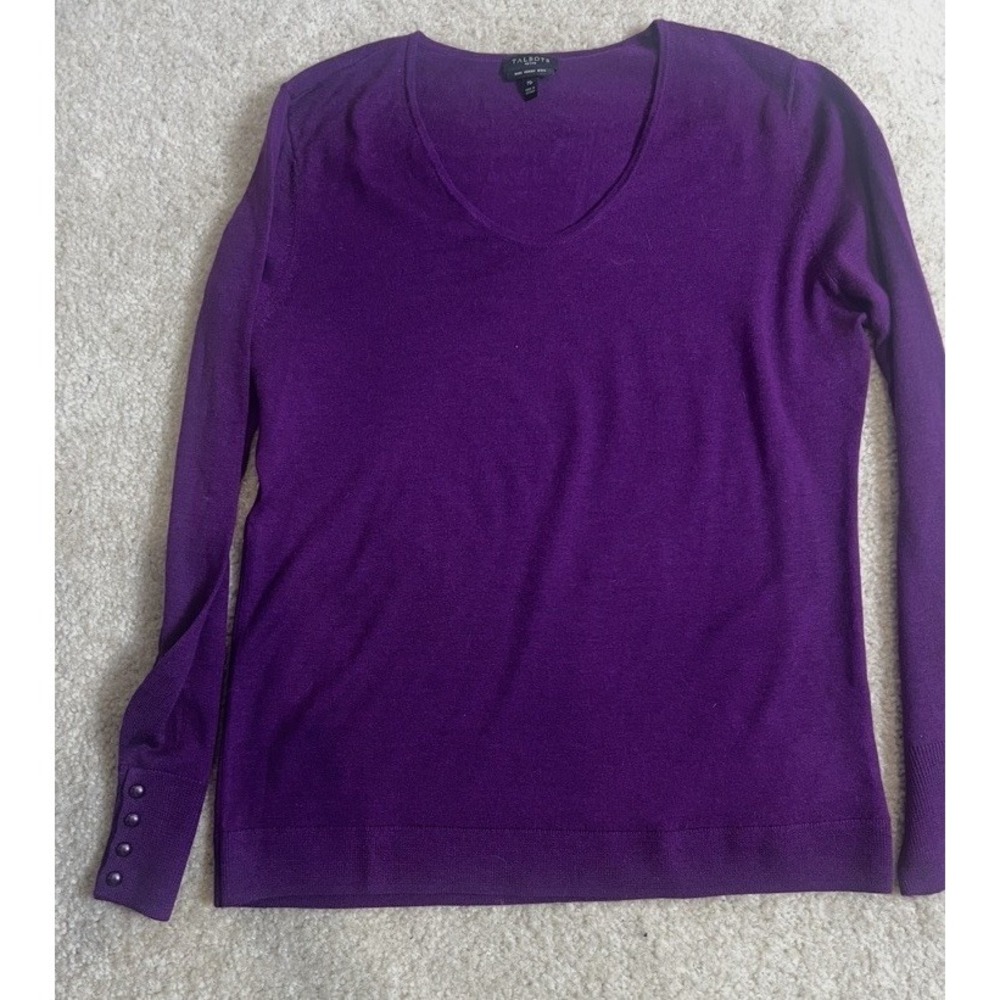 Talbots Merino Wool Sweater Medium Petite Super Gorgeous Purple Merino Wool Knit